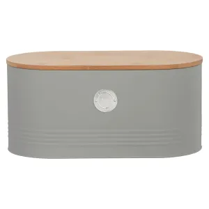 Living Bread Bin 33x17.5cm Grey