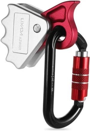 Lixada Rope Grab with 24KN Quick Lock Rock Climbing Fall Protection Safety Clip Outward Bound Training Protection Rescue Lanyard Grab