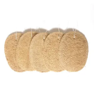 Loofah facial and body Scrub brush natural exfoliator for men and women bath spa, personal care, (5 pack,Oval double layer   lanyard)