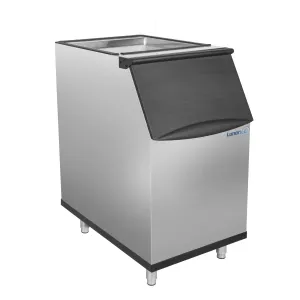 Lunar Ice Storage Bin, 22"W, 310 lbs Storage Capacity, in Stainless Steel with Black Trim (LUIB-310)