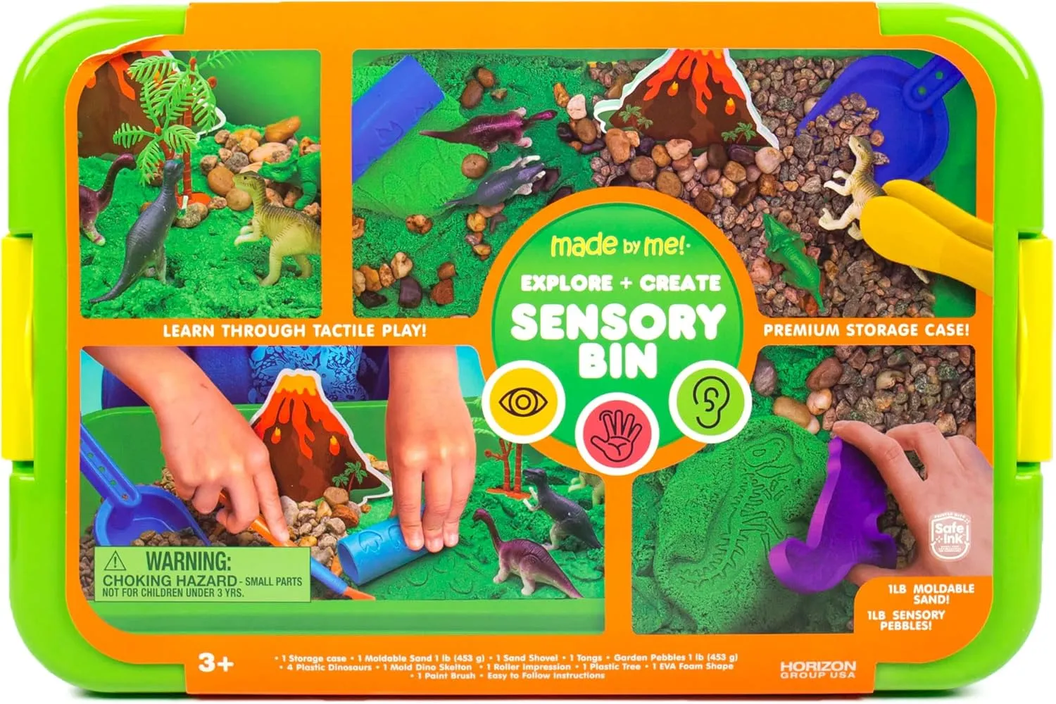 Made By Me Explore   Create Dino Galaxy Sensory Bin, Fun Sensory Bins for Toddlers 3 , All-in-One Tactile Sensory Toys & Dino-Mite Sensory Experience