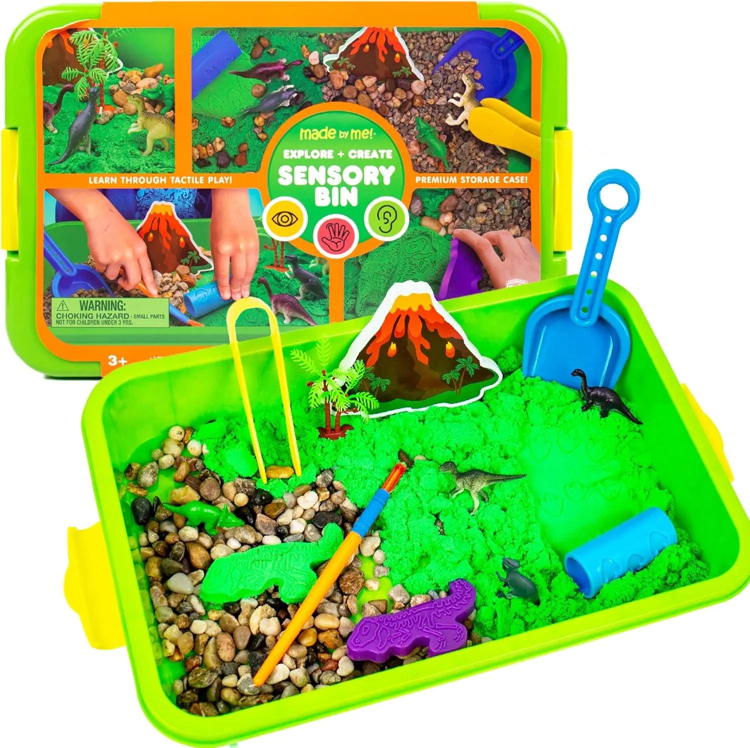 Made By Me Explore   Create Dino Galaxy Sensory Bin, Fun Sensory Bins for Toddlers 3 , All-in-One Tactile Sensory Toys & Dino-Mite Sensory Experience