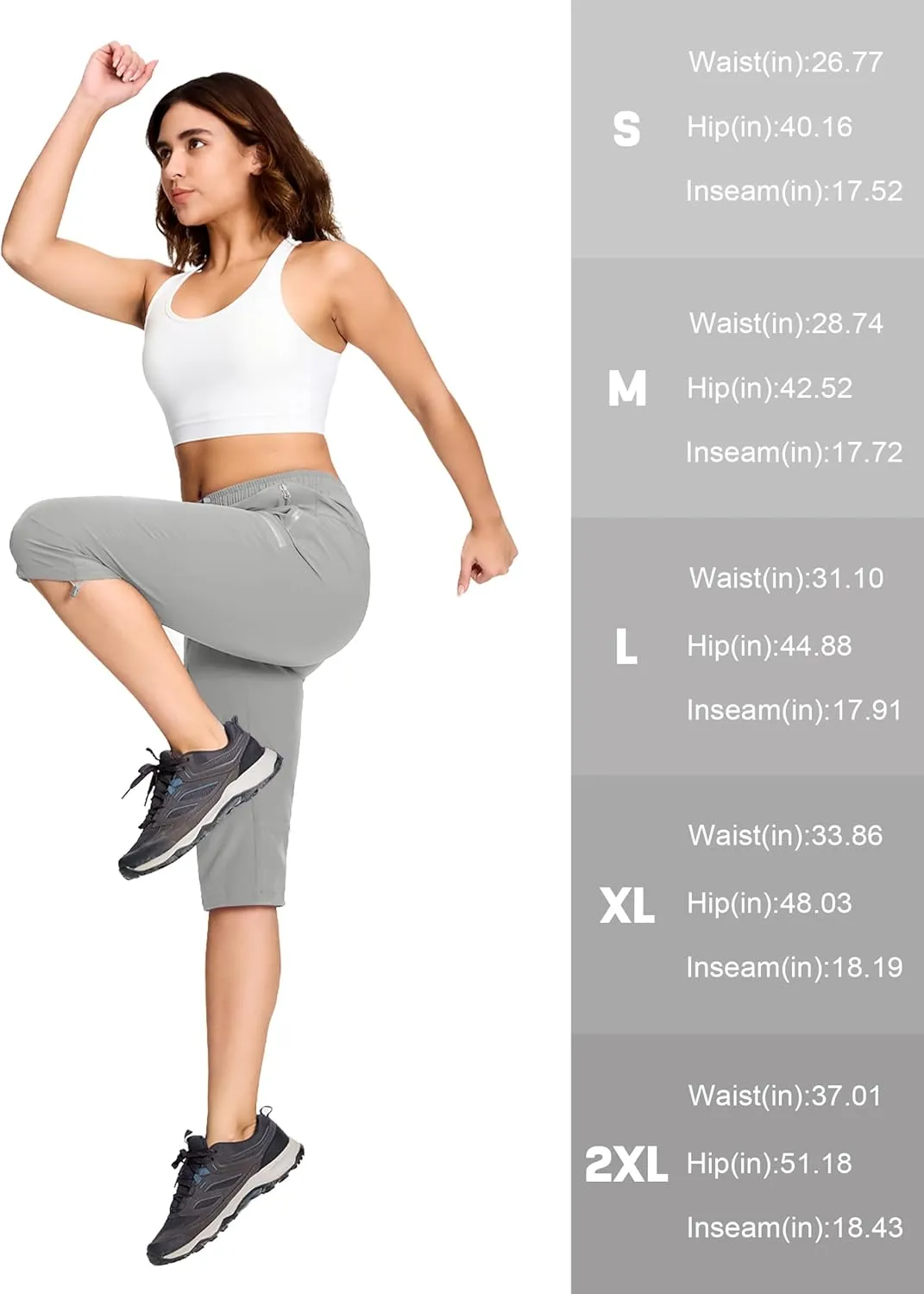 MAGCOMSEN Women's Cargo Capri Pants UPF 50  Lightweight Quick Dry Hiking Golf Travel Summer Pants with 5 Pockets