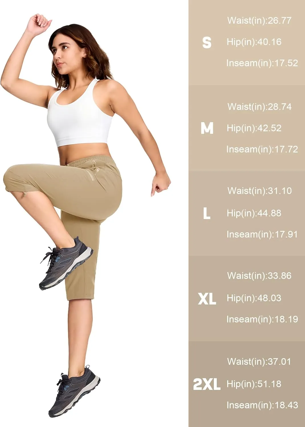 MAGCOMSEN Women's Cargo Capri Pants UPF 50  Lightweight Quick Dry Hiking Golf Travel Summer Pants with 5 Pockets