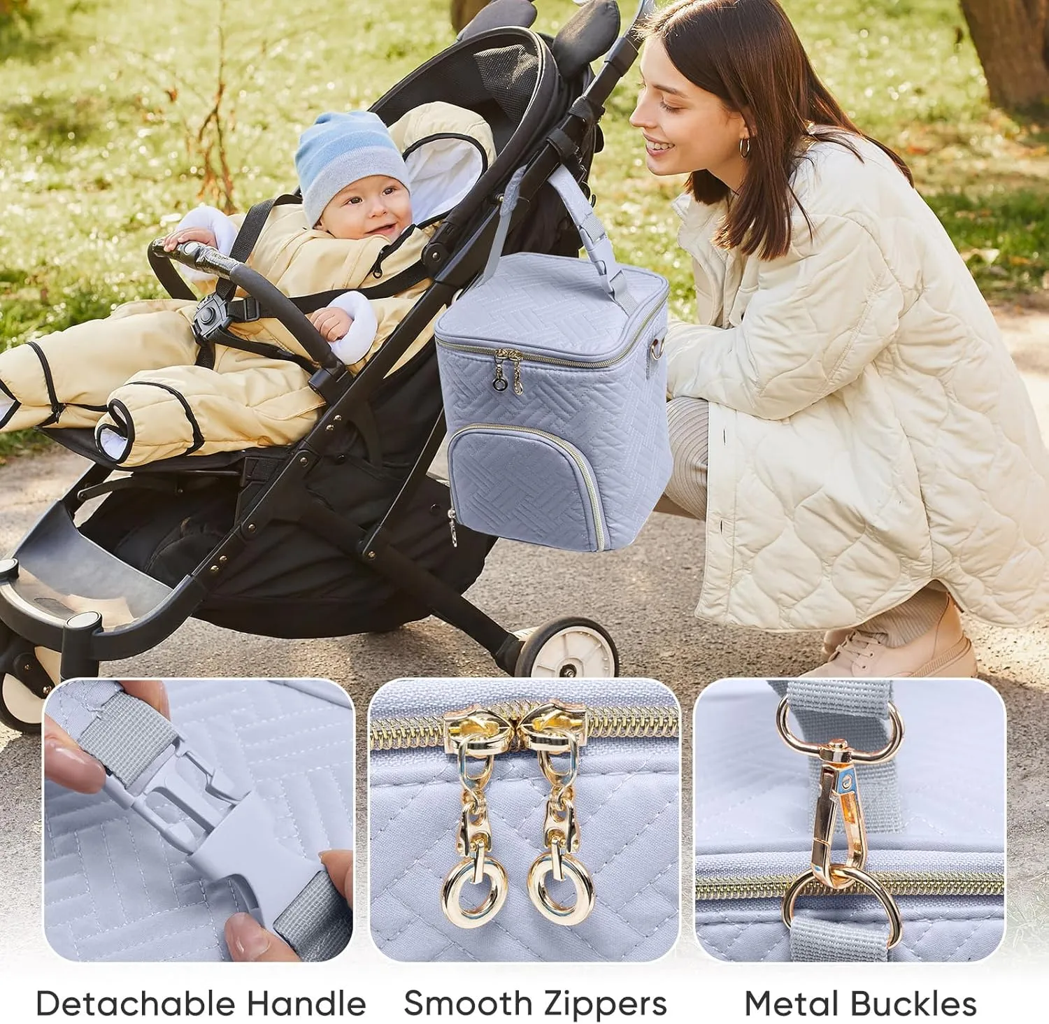 Mam Breastmilk Cooler Bag with Ice Pack for 4 Bottles - See-through Breast Pump Bag for Baby Bottles 4oz-9oz