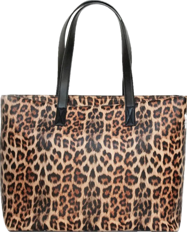 Manuela Cool Clutch Brown Leopard Print Large Cooler Bag Tote