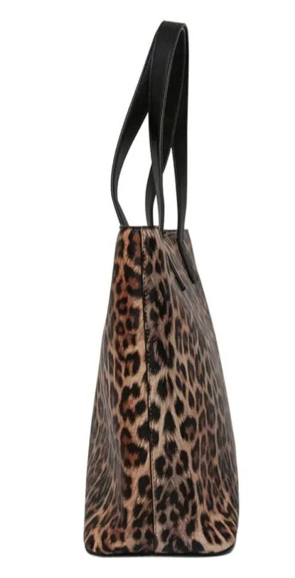 Manuela Cool Clutch Brown Leopard Print Large Cooler Bag Tote