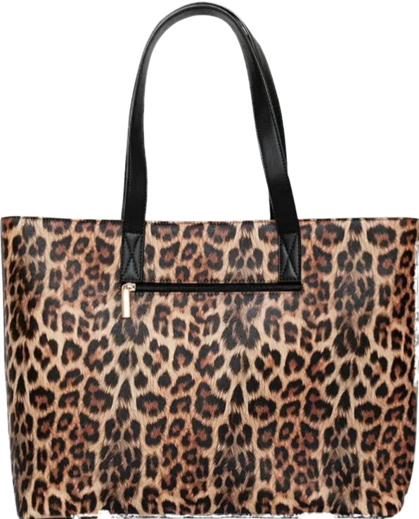 Manuela Cool Clutch Brown Leopard Print Large Cooler Bag Tote