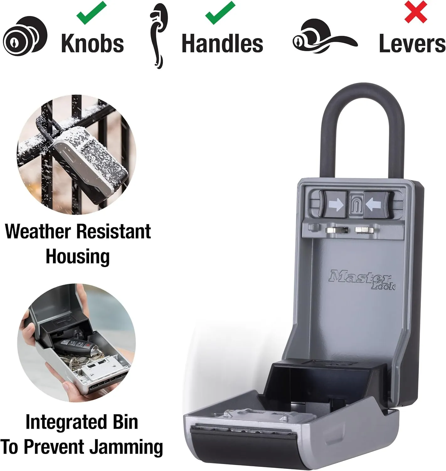 Master Lock Large Key Lock Box with Code, Key Safe for Property Managers Serving Tenants and Guests, Dial Combination Lock Box with Removable Shackle for Indoor or Outdoor Use, 5480EC