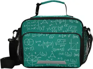 Mathematical Equations Lunch Bag for Women Men Numerical Symbol Insulated Cooler Tote Bag with Adjustable Shoulder Strap Large Capacity Reusable Leakproof Picnic Lunch Box Outdoor for Adult Office