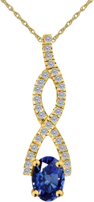 MauliJewels Engagement Necklace for Women 1.1 Carat Diamond And Oval Shape Gemstone Pendant 4 Prong-Setting 14K Yellow Gold With 18'' Chain