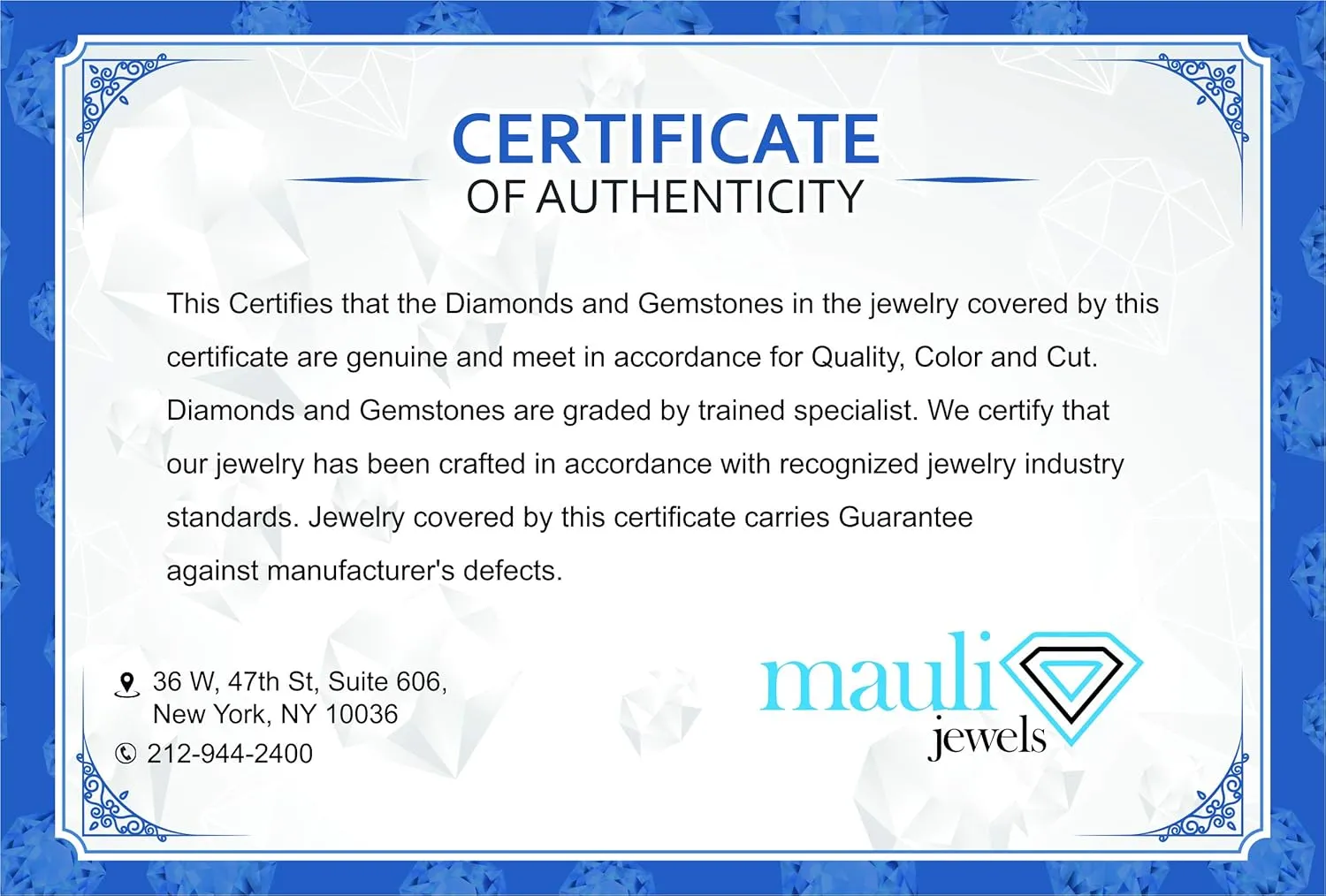 MauliJewels Engagement Necklace for Women 1.40 Carat Beautiful Gemstone And Diamond Pendant 4 prongs 10K White Gold With 18'' Chain