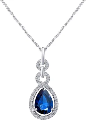 MauliJewels Engagement Necklace for Women 1.85 Carat Beautiful Pear Shape Gemstone Diamond Pendant 4 prongs 10K White Gold With 18'' Chain