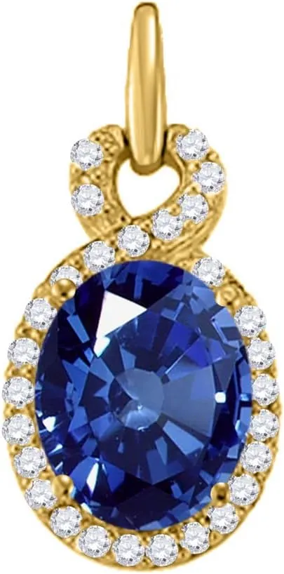 MauliJewels Engagement Necklace for Women 1.9 Carat Beautiful Oval Shape Gemstone And Diamond Pendant 4 prongs 10K Yellow Gold With 18'' Chain