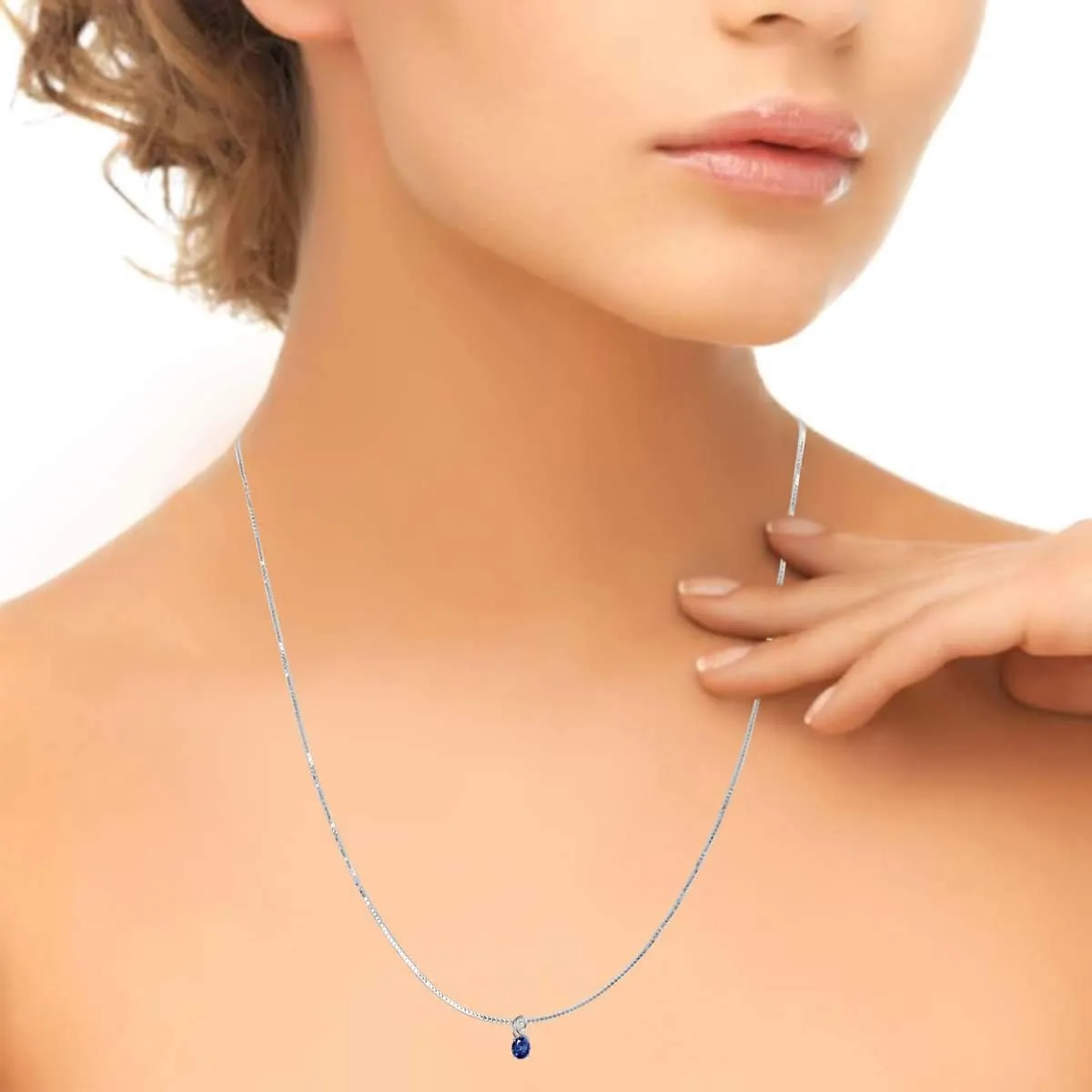 MauliJewels Engagement Necklace for Women 2.43 Carat Beautiful Oval Shape Gemstone And Diamond Pendant 4 prongs 10K White Gold With 18'' Chain