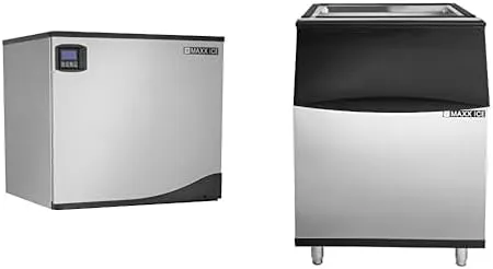 Maxx Ice MIM500NH-B580, Intelligent Series Modular Ice Machine, 30" W, 513 lbs, and Storage Bin, 30" W, 580 lbs, in Stainless Steel