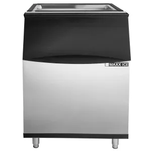 Maxx Ice Storage Bin, 30" W, 580 lbs Storage Capacity, in Stainless Steel with Black Trim (MIB580N)