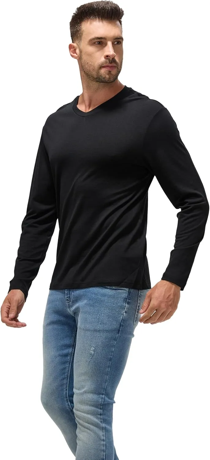 Men's 100% Superfine Merino Wool Base Layer - All-Season Smart Odor-Free for Spring Outdoors