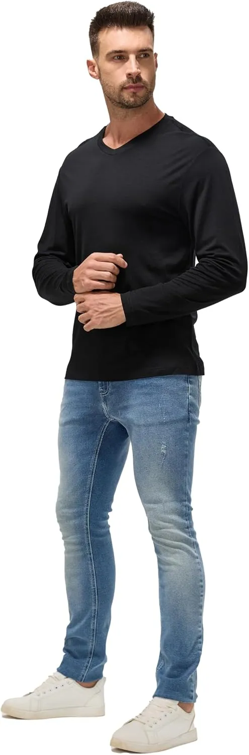 Men's 100% Superfine Merino Wool Base Layer - All-Season Smart Odor-Free for Spring Outdoors