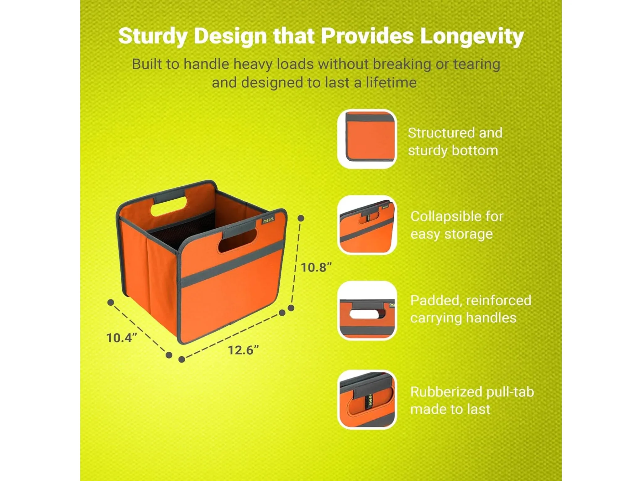 Meori Foldable Mini Box - Tangerine Orange