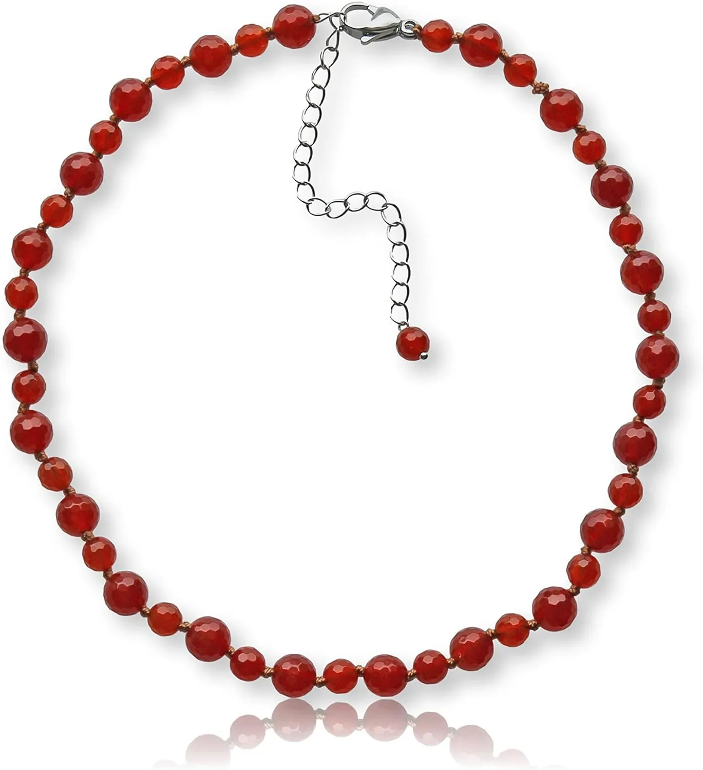 MGR MY GEMS ROCK! Beaded Semi Precious Stone Alternating Stone or Same Stone Collar or Choker Necklace for Wome, 14.50" Long with 3" Extender.