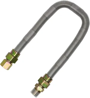 Midwest Hearth 3/4" Whistle Free Gas Flex Line for Fire Pit - Stainless Steel (24" Long)