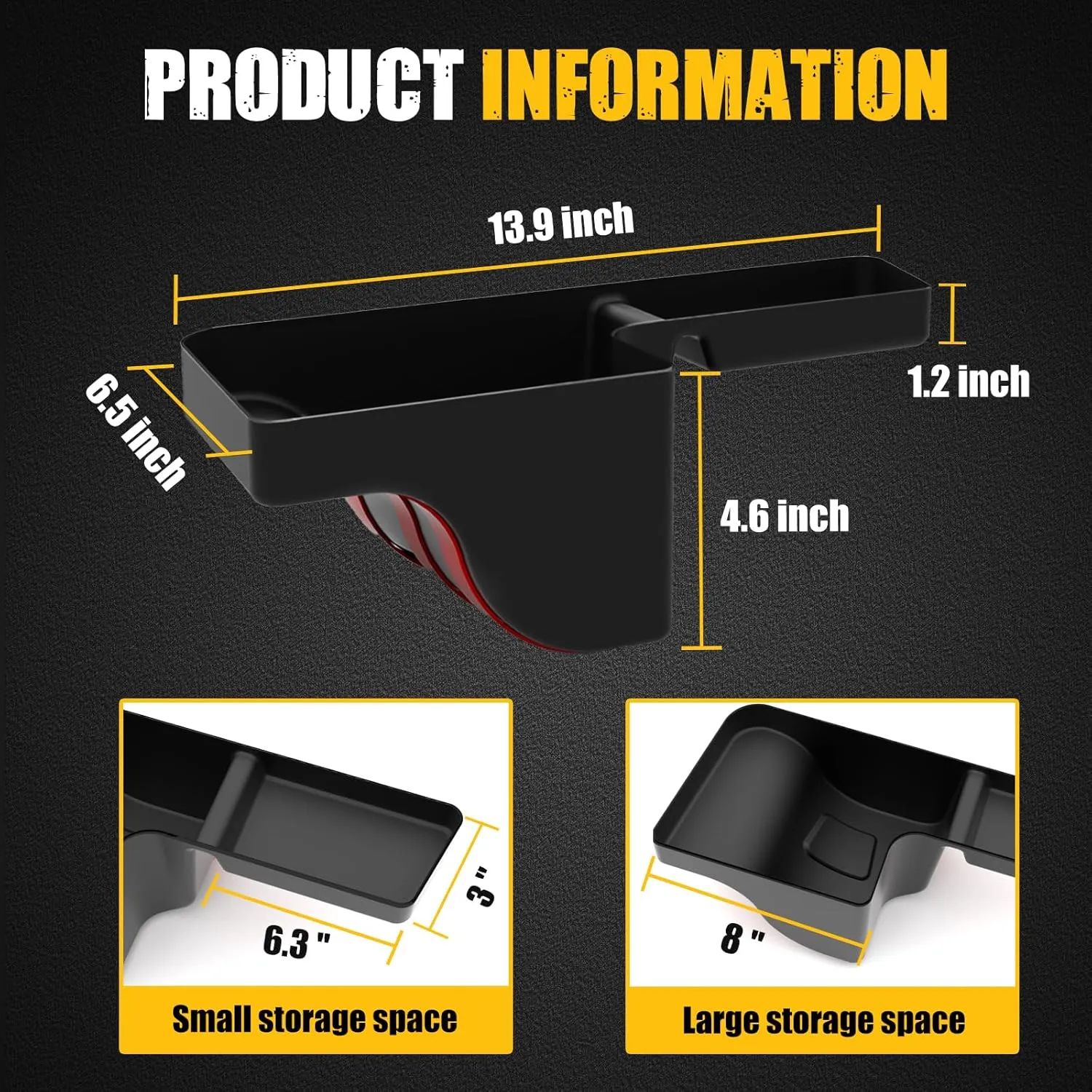 MIKKUPPA Wheel Well Storage Bin, Cargo Tray Rear Trunk Organizer Compatible with 2018-2023 Jeep Wrangler JL JLU Interior Storage Accessories, Left & Right Side, Black