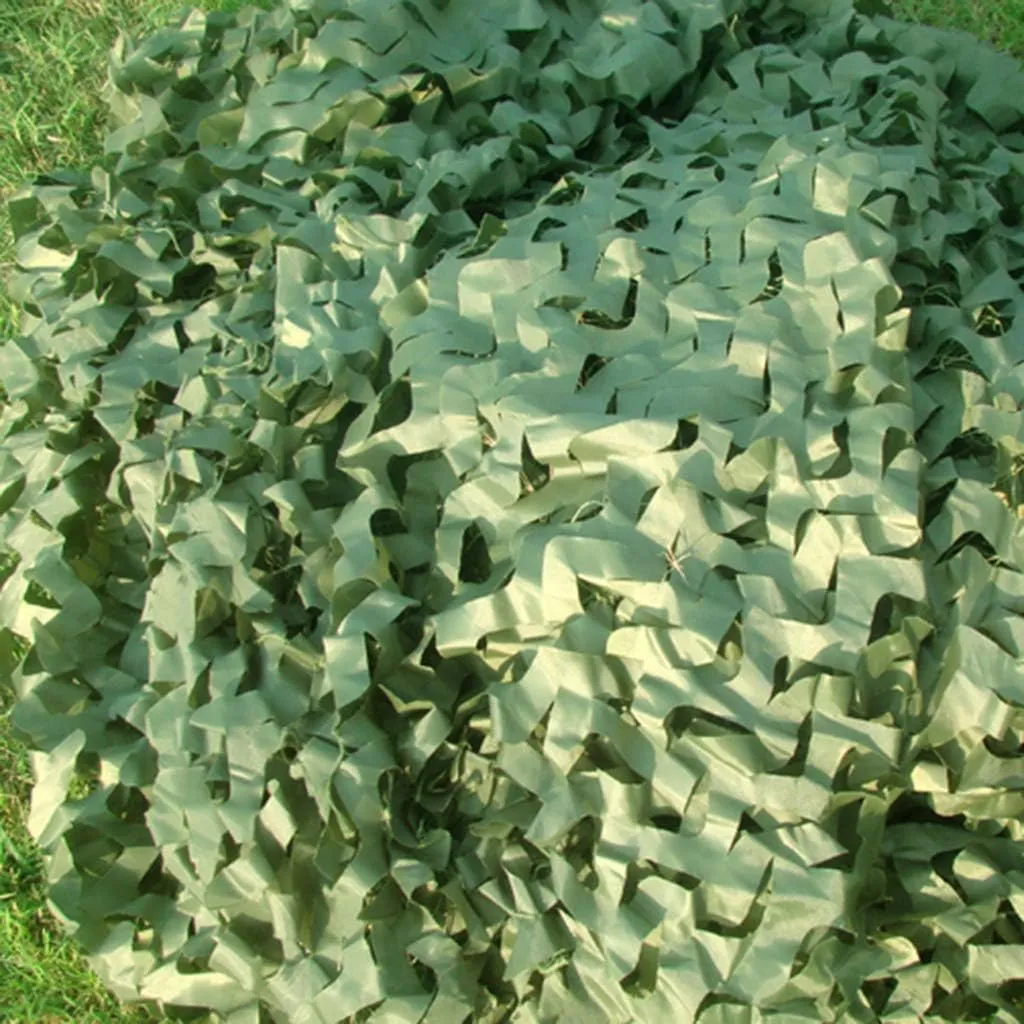 Military Camo Netting Outdoor Jungle UV Resistant Shade Camouflage Net for Camping Hunting Shooting Blind Watching Hide Children Party Decorations - Green