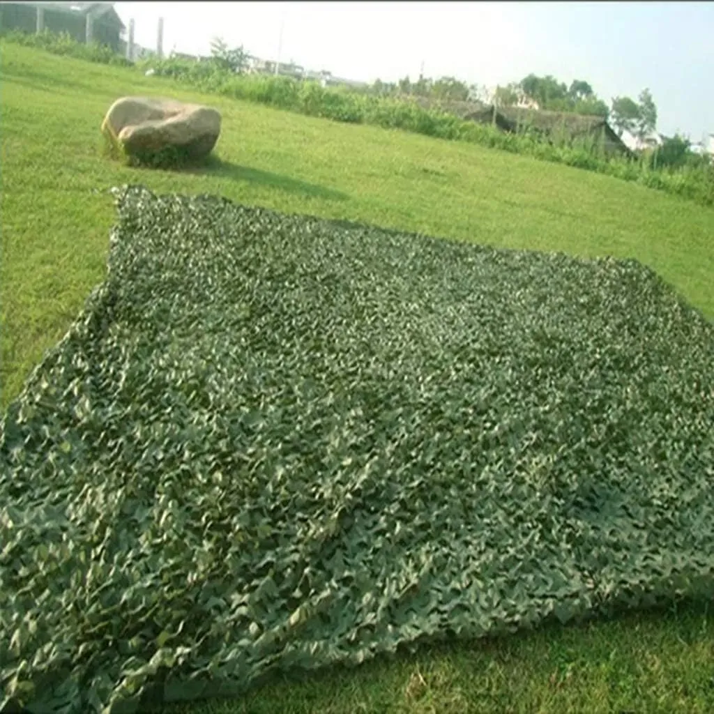 Military Camo Netting Outdoor Jungle UV Resistant Shade Camouflage Net for Camping Hunting Shooting Blind Watching Hide Children Party Decorations - Green