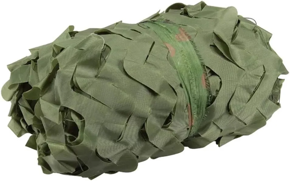 Military Camo Netting Outdoor Jungle UV Resistant Shade Camouflage Net for Camping Hunting Shooting Blind Watching Hide Children Party Decorations - Green