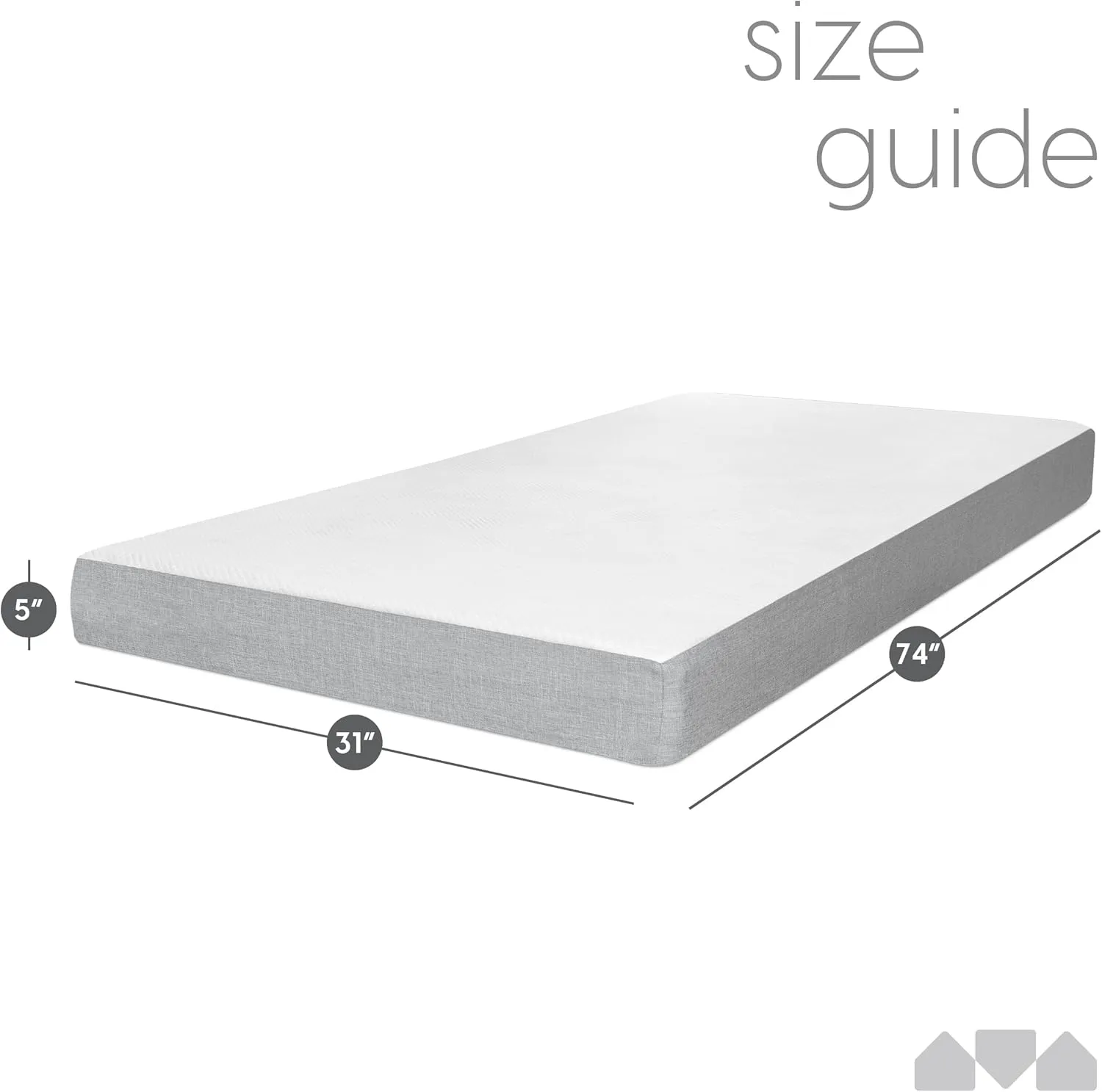 Milliard 5 in. Memory Foam Mattress Cot - for Bunk Bed, Daybed, Trundle or Folding Bed Replacement (1 Pack)
