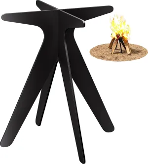 Mocomax Vertical Fire Pit Grate, Metal Portable Fire Place Log Grate, 12 Inch Firepit Top Section for Indoor, Outdoor Use, Low Smoke, High Heat