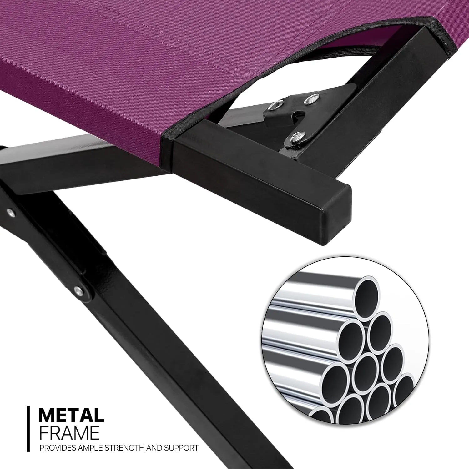 MoNiBloom Folding Camping Cot Portable Fold up Cots with Carry Bag for Sleeping Lounging Office/Home Nap Outdoor Travel, 660lbs (Max Load), Purple