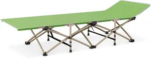MoNiBloom Folding Sleeping Cot for Adults, Easy to Set Up Portable & Lightweight Camping Cot for Outdoor Camping, Lounging and Elevated Napping, Support 360 lbs, Green