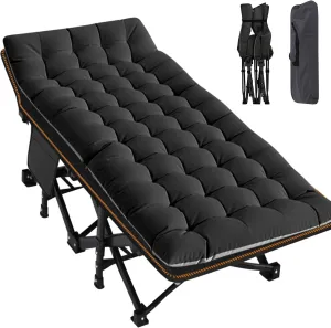 MOPHOTO Oversized Folding Camping Cot for Adults, 78" x 32" XXL Heavy Duty Sleeping Cots for Adults Portable Sleeping Bed Outdoor Camp Cot with Mattress for Home Camp Office Nap