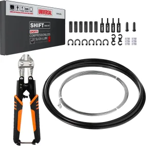 Mountain/Road Bike Shifter Cable Kit, Universal Derailleur Cable Set with Stainless Steel Wire Cutter-Bike Gear Cable 2.8m with 3.5m Oil Housing Kit for Bicycle/MTB/BMX/Road Bike.