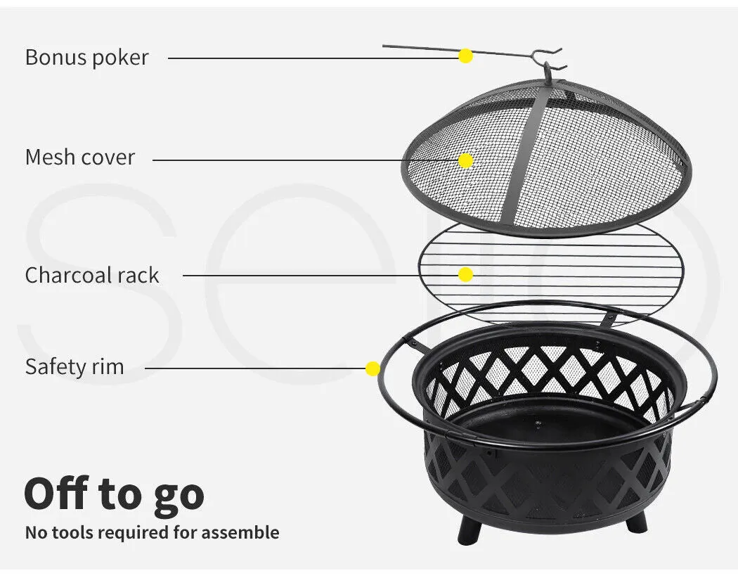 Moyasu Fire Pit With Mesh Cover