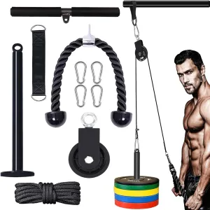 Mtgluk Cable Pulley System Upgraded DIY LAT and Lift Weight Pulley Machine Attachment Home Gym Forearm Wrist Roller for Triceps Pull Downs Biceps Curl Forearm Shoulder