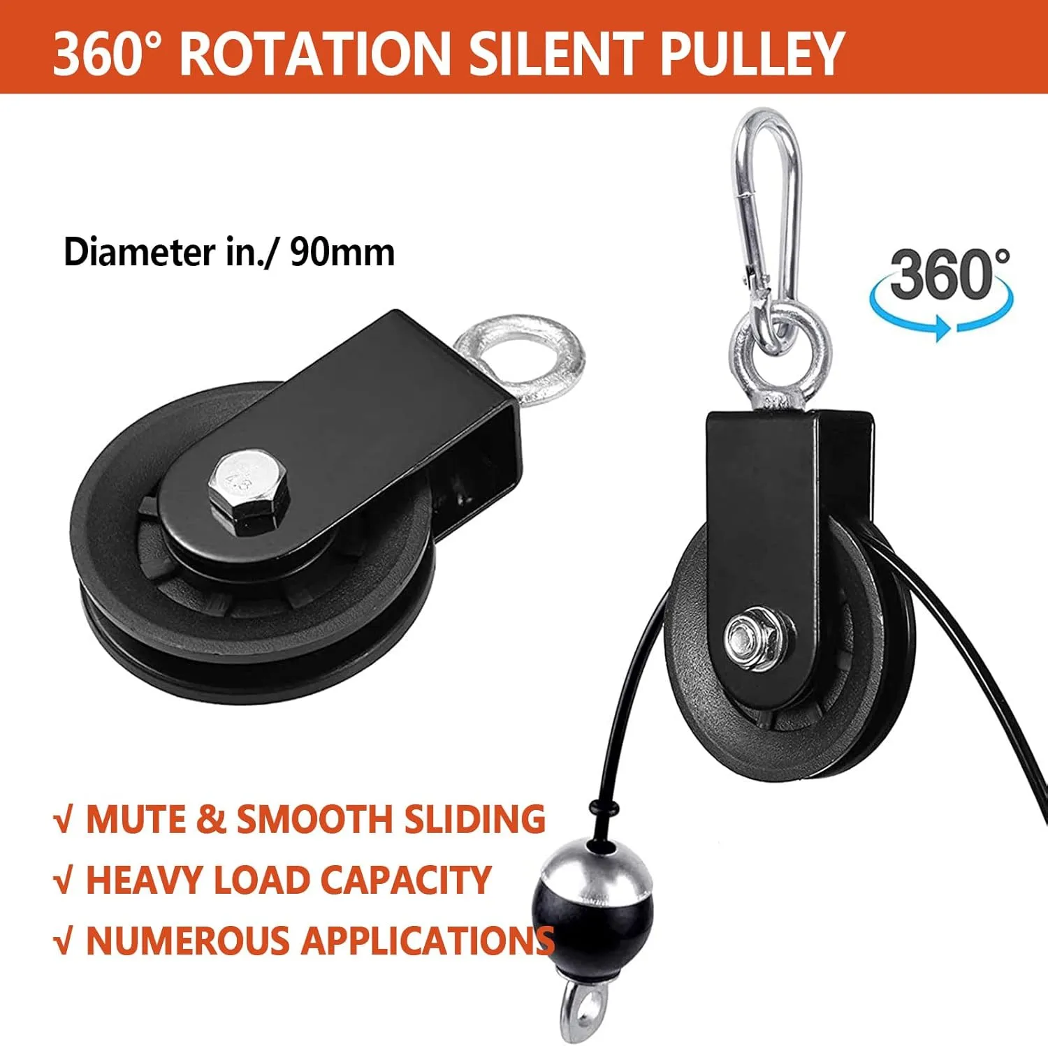 Mtgluk Cable Pulley System Upgraded DIY LAT and Lift Weight Pulley Machine Attachment Home Gym Forearm Wrist Roller for Triceps Pull Downs Biceps Curl Forearm Shoulder