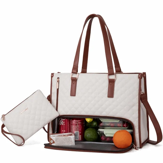 Multi-Functional Quilted Shoulder Bag – Large Capacity Handbag with Built-In Cooler
