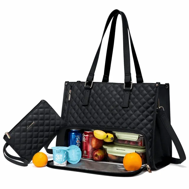 Multi-Functional Quilted Shoulder Bag – Large Capacity Handbag with Built-In Cooler