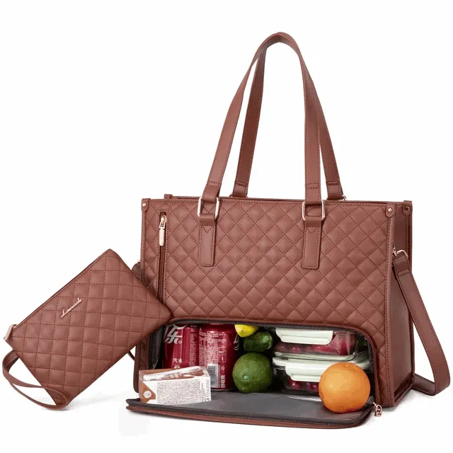 Multi-Functional Quilted Shoulder Bag – Large Capacity Handbag with Built-In Cooler