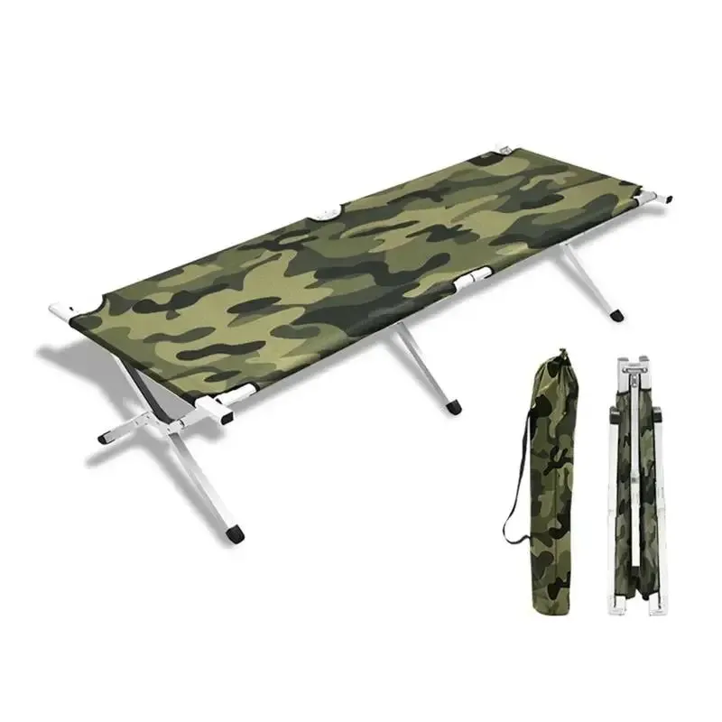 Multifunctional Camping Folding Bed – Portable Iron Cot for Hiking, Travel, and Office Use