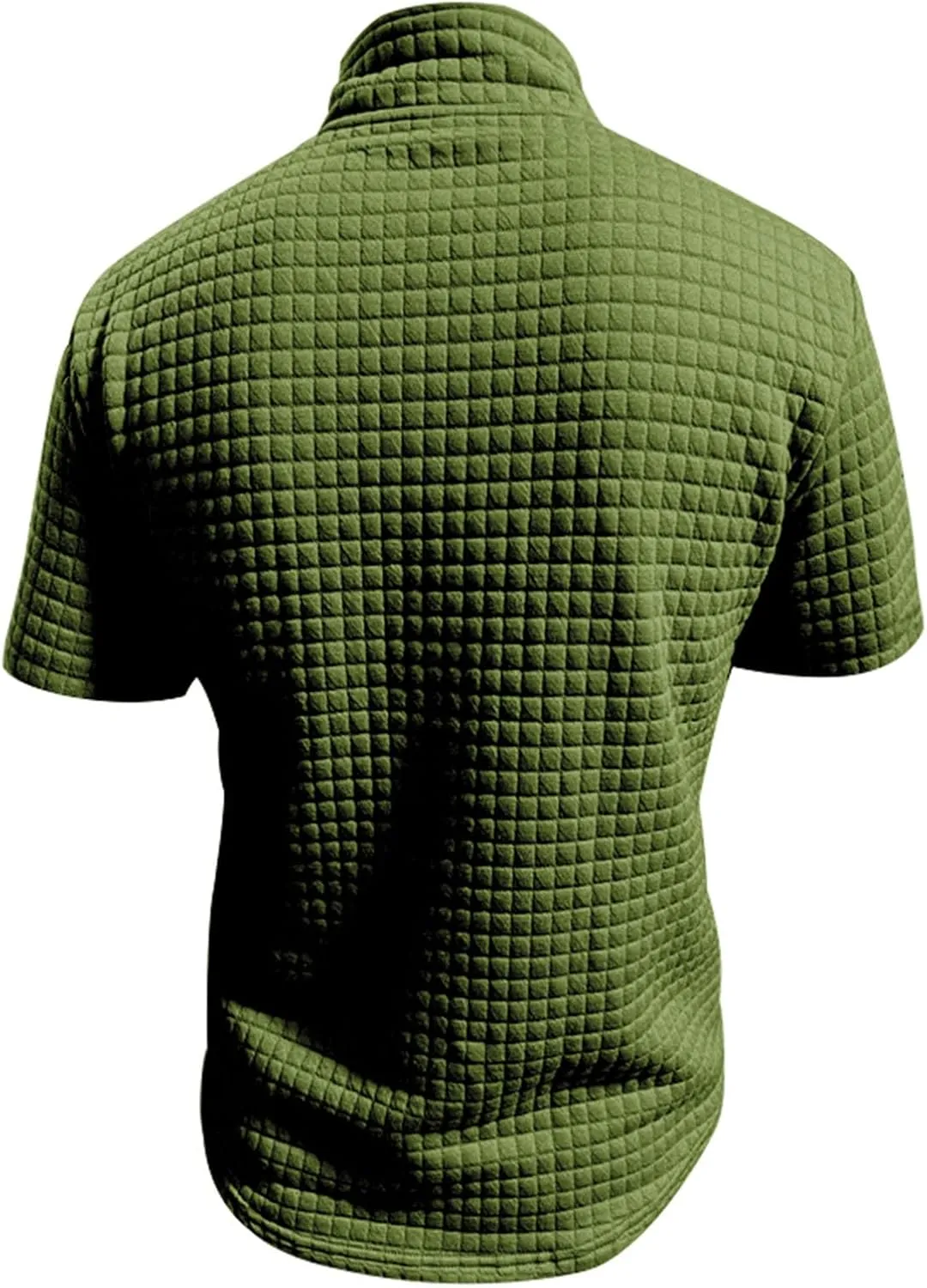 Muscularfit Tshirts Shirts for Men Short Sleeve Waffle Knit Quarter-Zip Pullover Tops Causal Fashion Gym Workout Tee Tops