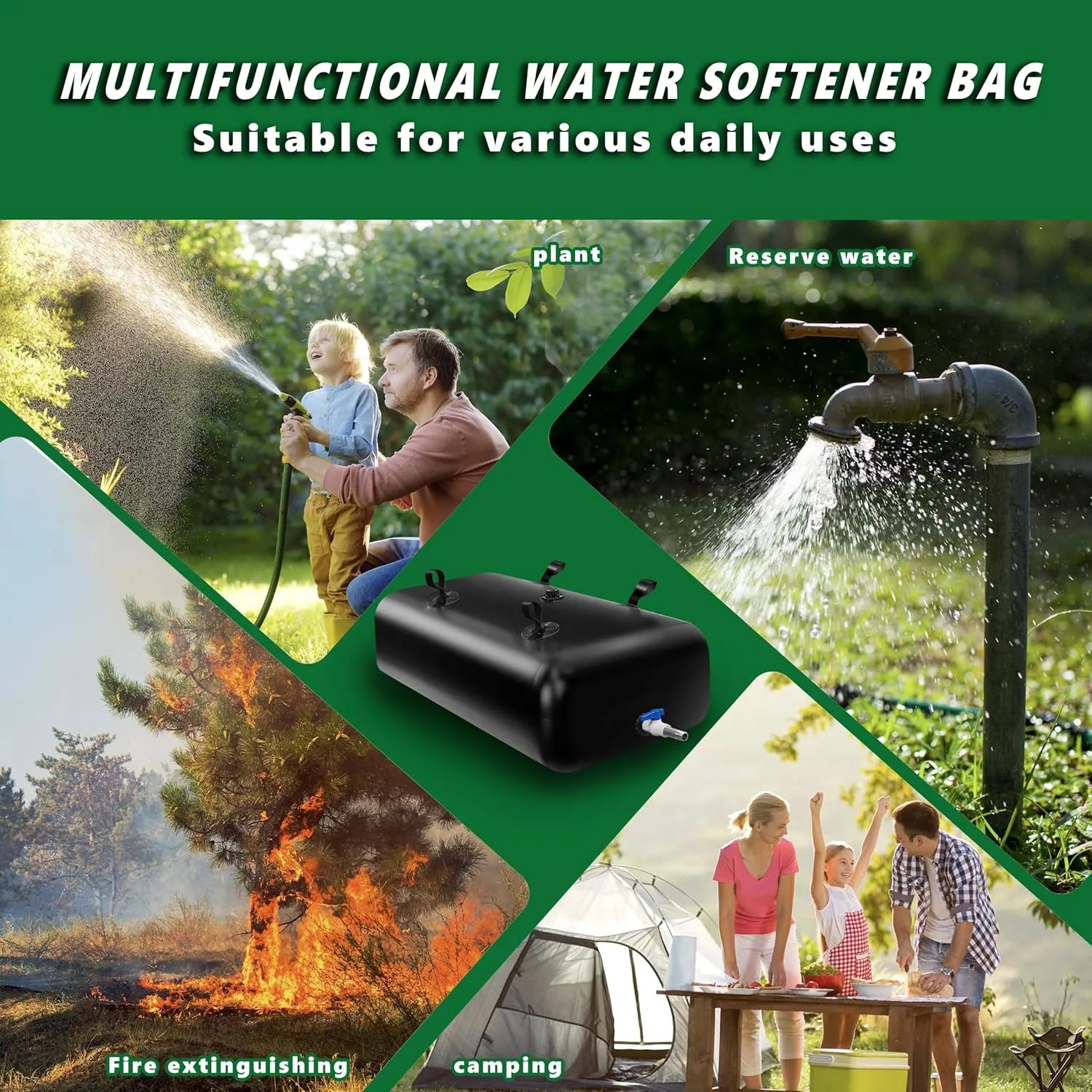 MXQMKL 760 L/200 gal Water Bladder Storage Containers, Foldable Portable Water Tank Large Capacity Soft Water Bag, Drought Resistance, Fire Prevention, Emergency Water
