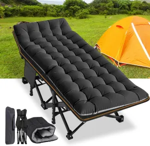 NAIZEA Oversized XXL Folding Camping Cot for Adults, Heavy Duty Outdoor Bed with Carry Bag, Portable Sleeping Bed for Outdoor Travel Camp Beach Vacation