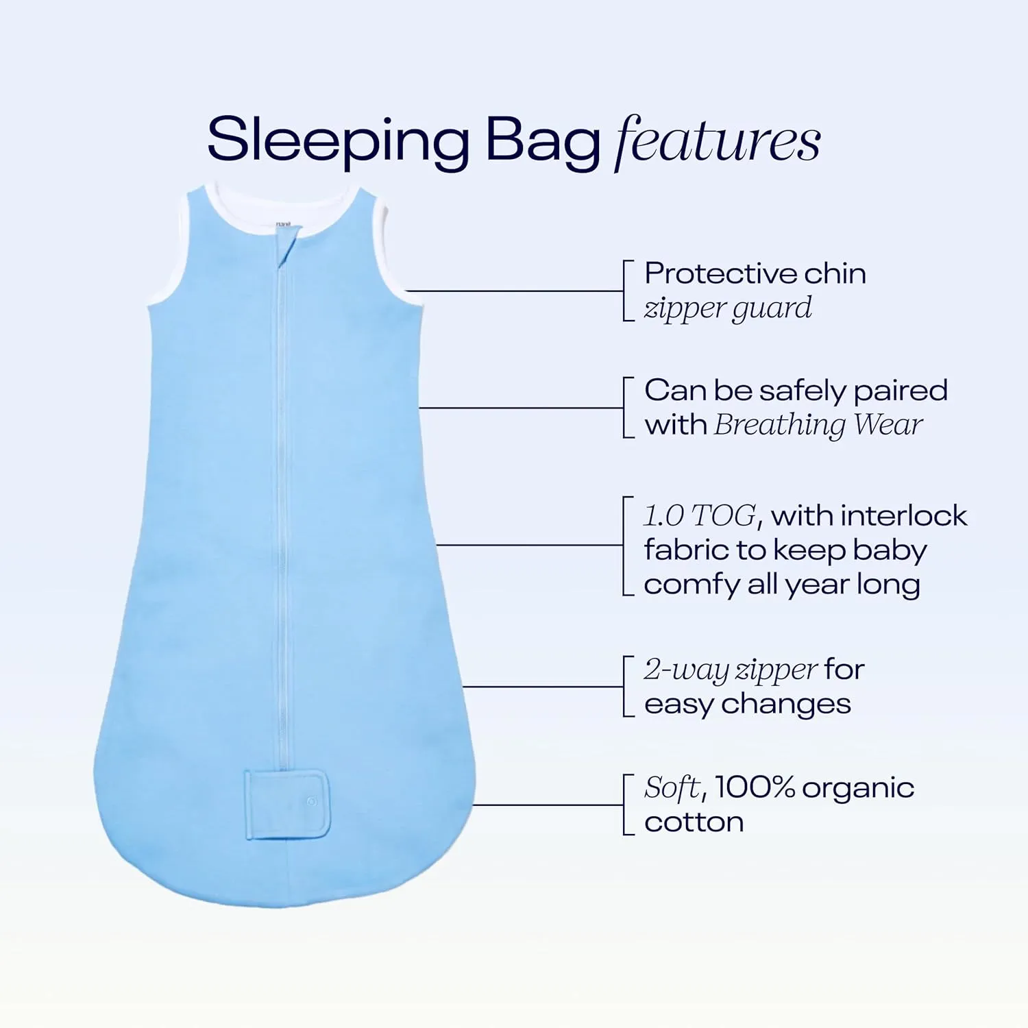 Nanit Sleep Wear Sleeping Bag - Large, Cornflower Blue
