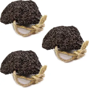 Natural Elephant Natural Volcanic Lava Pumice Stone Callus and Foot Pedicure Rock Scrub Packs (Pack of 3)