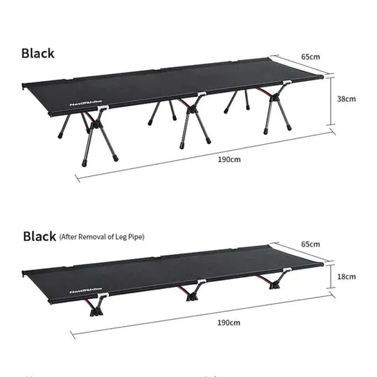 Naturehike Outdoor Folding Portable Camping Bed Black