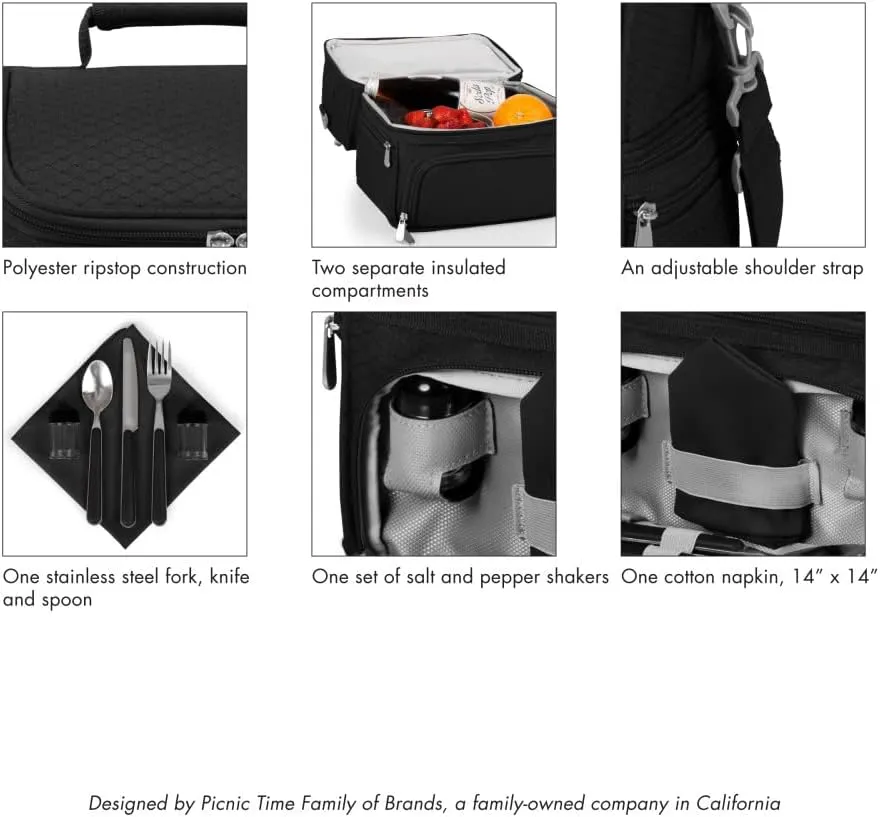 NCAA Oregon Ducks Pranzo Lunch Bag - Insulated Lunch Box with Picnic Set - Lunch Cooler Bag